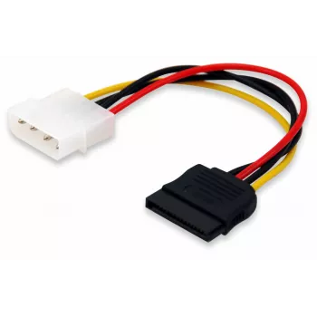 Equip SATA iekšējais strāvas kabelis, Molex (4-pin) — SATA 15-pin, 0.15 m, taisns — taisns
