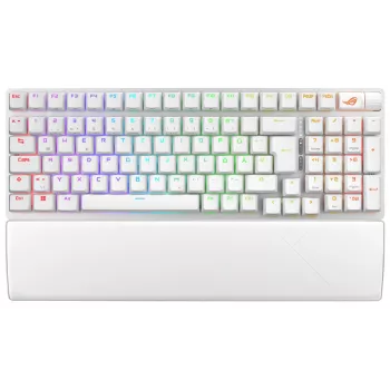 ASUS ROG Strix Scope II 96 Wireless Gaming tastatūra, USB + RF Bezvadu + Bluetooth, QWERTZ, balta