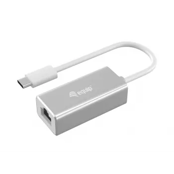Equip USB Type-C uz RJ45 Gigabitu tīkla adapteris, vadu, USB Type-C, Ethernet, 1000 Mbit/s, Sudrabs