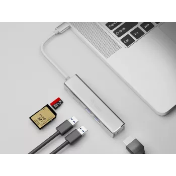Equip USB-C 5-in-1 daudzfunkciju adapteris
