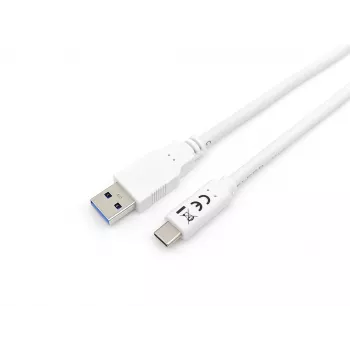 Equip USB 3.2 Gen 1 Type-C uz A kabelis, vīriešu/vīriešu, 1 m, balts