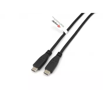 Equip USB 2.0 Type-C uz C, vīriešu/vīriešu, 2,0 m, melns