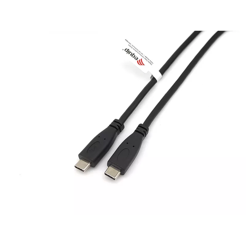 Equip USB 2.0 Type-C uz C, vīriešu/vīriešu, 2,0 m, melns