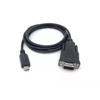 Equip USB-C uz Serial DB9 kabelis, vīriešu/vīriešu, 1,5 m, melns