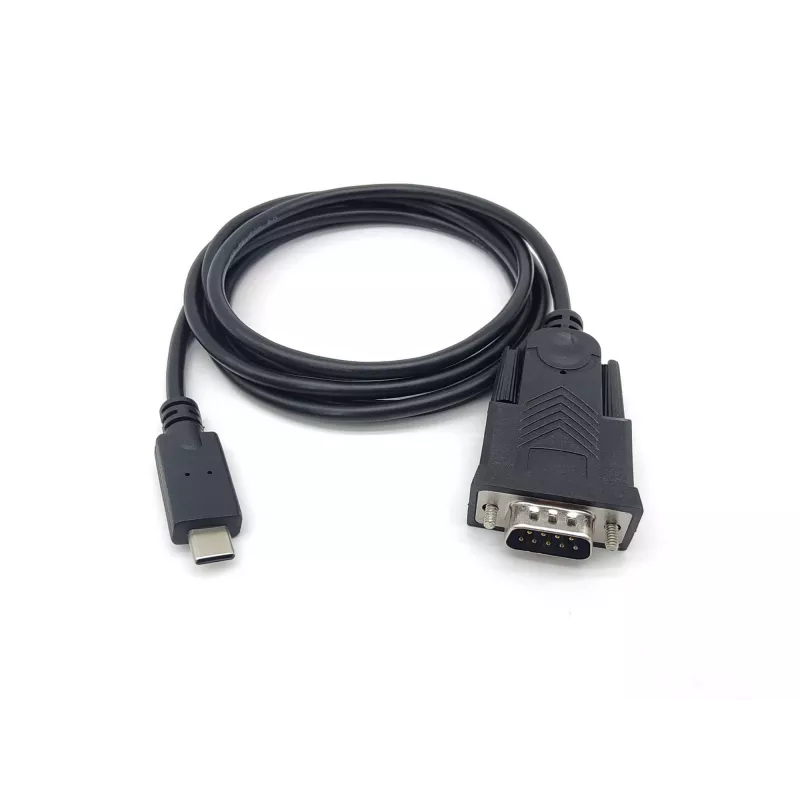 Equip USB-C uz Serial DB9 kabelis, vīriešu/vīriešu, 1,5 m, melns