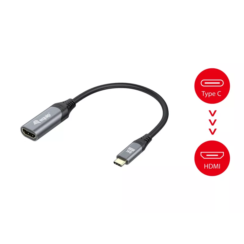 Equip USB-C uz HDMI 2.1 adapteris 8K 30Hz 0.15m