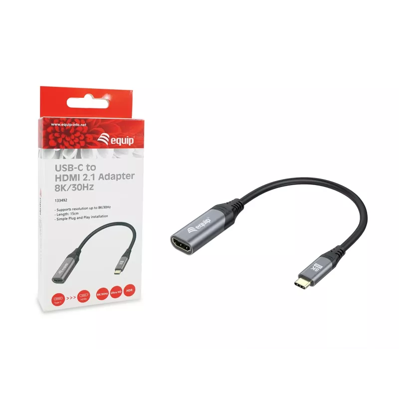Equip USB-C uz HDMI 2.1 adapteris 8K 30Hz 0.15m