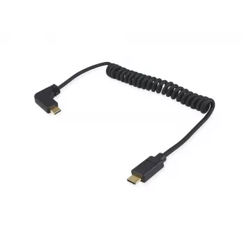 Equip USB 2.0 C uz C 90° Leņķa Spoles Kabelis V/V 1 m Melns