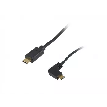 Equip USB 2.0 C uz C 90° Leņķa Spoles Kabelis V/V 1 m Melns