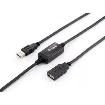 Equip USB 2.0 Type A aktīvais pagarinātāja kabelis vīrietis-sieviete, 10 m