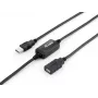 Equip USB 2.0 Type A aktīvais pagarinātāja kabelis vīrietis-sieviete, 10 m