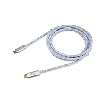 USB-C uz USB-C kabelis EQUIP 3,0 m — USB 3.2 Gen 2, 10 Gbps, PD 100W, 4K/60Hz, balts