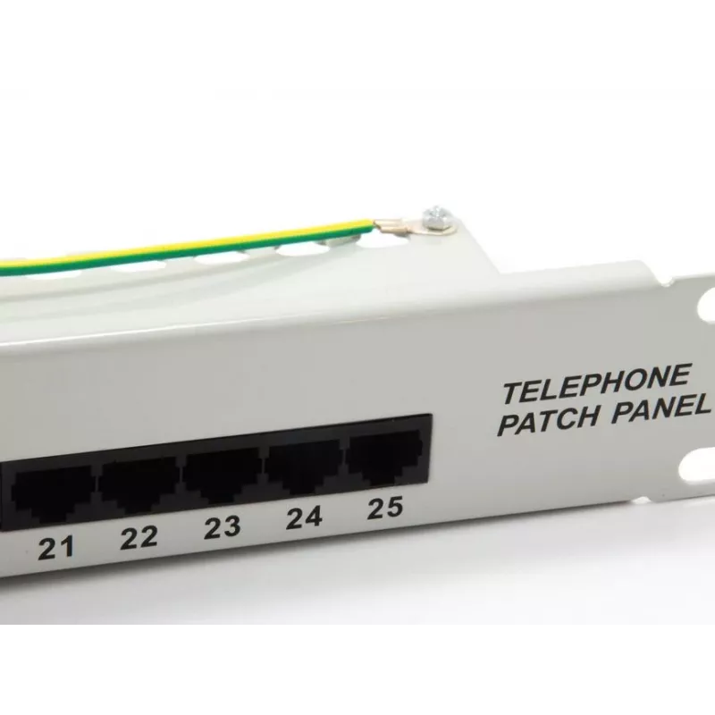 Equip 25-Portu Cat.3 RJ45 ISDN Sadales Panelis, Gaiši Pelēks