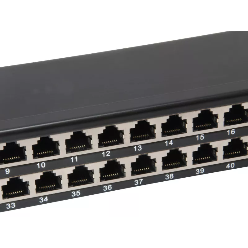 Equip 48-Port Cat.6 Shielded Patch Panel, Melns