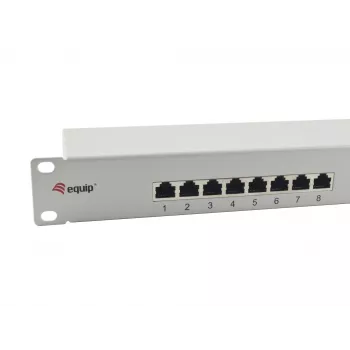 Equip 16-Port Cat.6 Ekranēts Sadales Panelis, Gaiši Pelēks