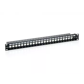 Equip 24-Port Keystone Cat.6 Shielded Patch Panel, Melns