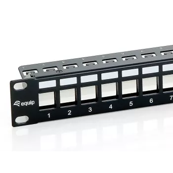 Equip 24-Port Keystone Cat.6 Shielded Patch Panel, Melns