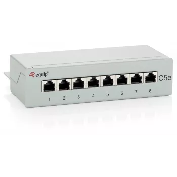 Equip 8-Port Cat.5e Desktop Patch Panel, Gaiši Pelēks, RJ-45, Zelts, Cat5e, Pelēks, ANSI/TIA/EIA 568, -40 - 80 °C