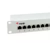 Equip 12-Port Cat.6 Shielded Patch Panel, Gaiši Pelēks, Gigabit Ethernet, 1000 Mbit/s, RJ-45, Cat6, Cat6e, 1U, Pelēks