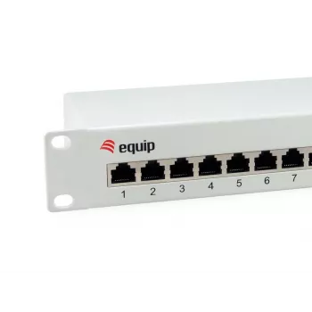 Equip 12-Port Cat.6 Shielded Patch Panel, Gaiši Pelēks, Gigabit Ethernet, 1000 Mbit/s, RJ-45, Cat6, Cat6e, 1U, Pelēks