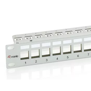 Equip 24-Portu Keystone Cat.6 Ekranēts Sadales Panelis, Gaiši Pelēks