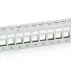 Equip 24-Portu Keystone Cat.6 Ekranēts Sadales Panelis, Gaiši Pelēks