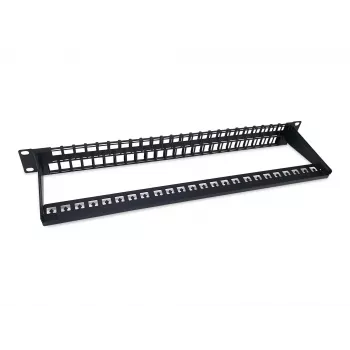 Equip 48-Portu Keystone Cat.6 Neekranēts Sadalnes Panelis, Melns, RJ-45, 1U, Tērauds