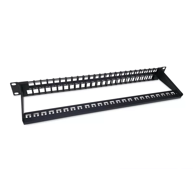 Equip 48-Portu Keystone Cat.6 Neekranēts Sadalnes Panelis, Melns, RJ-45, 1U, Tērauds