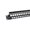 Equip 48-Portu Keystone Cat.6 Neekranēts Sadalnes Panelis, Melns, RJ-45, 1U, Tērauds