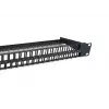 Equip 48-Portu Keystone Cat.6 Neekranēts Sadalnes Panelis, Melns, RJ-45, 1U, Tērauds