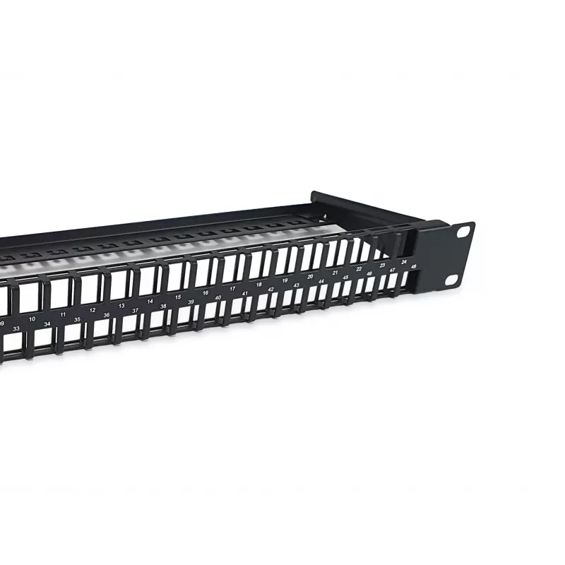 Equip 48-Portu Keystone Cat.6 Neekranēts Sadalnes Panelis, Melns, RJ-45, 1U, Tērauds