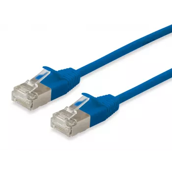 Tīkla kabelis Equip Cat.6A F/FTP Slim Patch Cable RJ-45 0,5m Zils