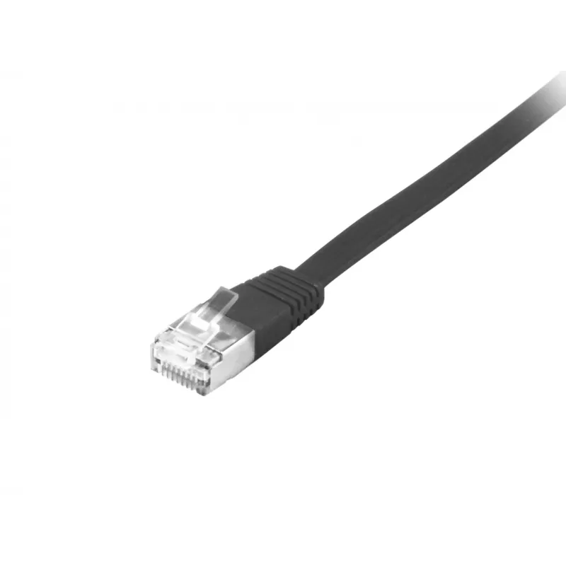 Tīkla kabelis Equip Cat.6A U/FTP plakanais savienojuma kabelis RJ-45 1,0 m Melns