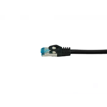 Equip Cat.6A S/FTP Patch Kabelis, Leņķveida uz Taisno spraudni, 5,0m, Melns