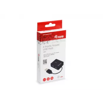 Equip 128952 USB 2.0 centrmezgls 4 porti Melns