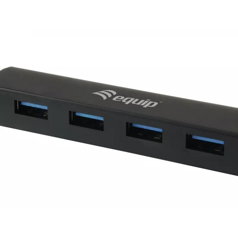 Equip 128953 USB centrmezgls USB 3.2 Gen 1 (3.1 Gen 1) Type-A 5000 Mbit/s Melns