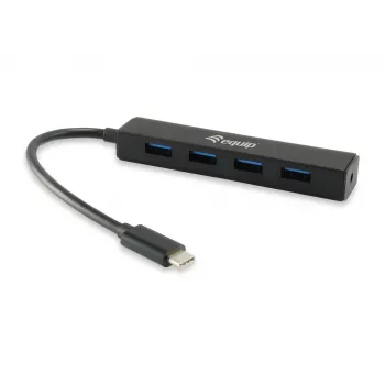 Equip 128954 USB centrmezgls 4 portu USB 3.2 Gen 1 Type-C 5 Gbit/s Melns
