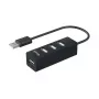 Equip 4-Port USB 2.0 Hub, USB 2.0, 480 Mbit/s, Melns