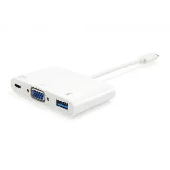 USB-C uz VGA sievišķais/USB-A sievišķais/PD adapteris Equip 133462