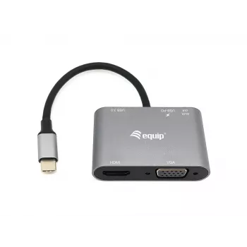 Equip USB-C 5-in-1 daudzfunkciju adapteris 133483