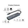 Equip USB-C 5-in-1 daudzfunkciju adapteris, HDMI, USB 3.2 GEN1, 100W USB PD