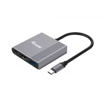 Equip 3-in-1 USB-C uz HDMI / USB-A / USB PD adapteris, 3.2 Gen 1, USB Type-C, HDMI izeja, 3840 x 2160 pikseļi