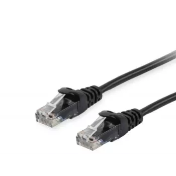 Patch kabelis Equip Cat.6 U/UTP RJ-45 0,15 m Melns