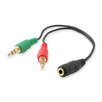 Equip Audio Sadales Kabelis, Melns, 3.5 mm, 2 x 3.5 mm, Sieviete, Vīrietis, PVC