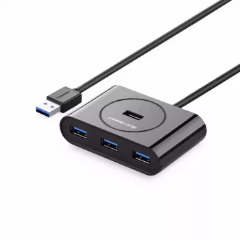 UGREEN 4 portu USB 3.0 centrmezgls 20291 Melns 0.8m