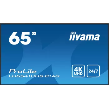 iiyama LH6541UHS-B1AG Profesionālais signālu displejs 163.8 cm (64.5 collas) LCD 500 cd/m² 4K Ultra HD Melns 24/7
