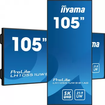 IIYAMA LH10551UWS-B1AG Signāla displejs 2.67 m (105 collu) LED 500 cd/m² UltraPlatais 5K HD Melns 24/7