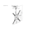 Equip griestu stiprinājums TV 23-55 collas, 75x75-400x400 mm, 0-80°, -45-45°, melns
