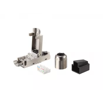 Equip Cat 8.1 Bezinstrumentu RJ45 Spraudnis 5gab./komplektā Melns Nerūsējošais tērauds Vīriešu
