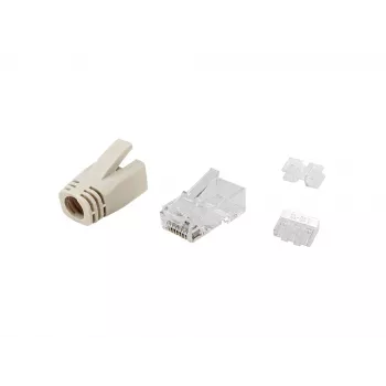 Equip Cat.6A RJ45 kontaktdakšu komplekts 100gab Caurspīdīgi balti